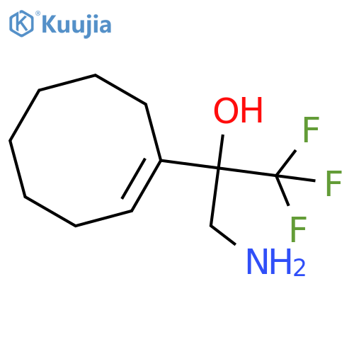 3-amino-2-[(1E)-cyclooct-1-en-1-yl]-1,1,1-trifluoropropan-2-ol structure