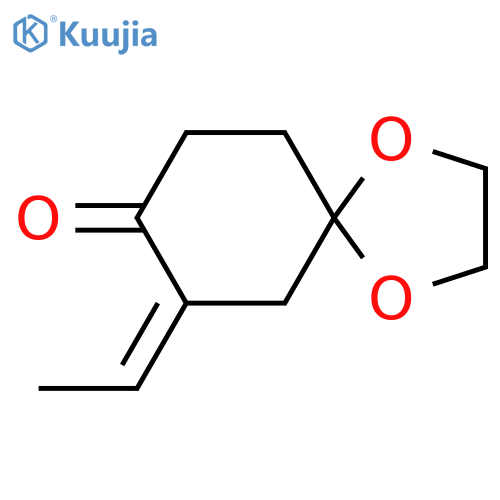 (7Z)-7-ethylidene-1,4-dioxaspiro4.5decan-8-one structure