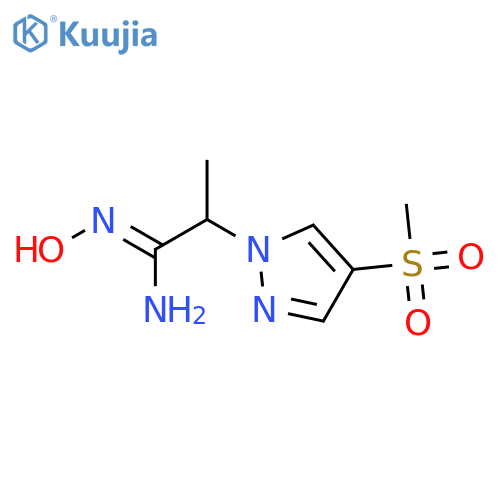 N'-hydroxy-2-(4-methanesulfonyl-1H-pyrazol-1-yl)propanimidamide structure