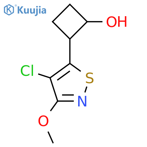 2-(4-chloro-3-methoxy-1,2-thiazol-5-yl)cyclobutan-1-ol structure