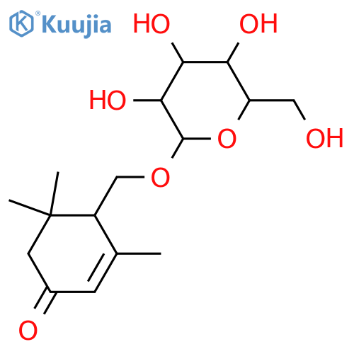 2-Cyclohexen-1-one,4-[(b-D-glucopyranosyloxy)methyl]-3,5,5-trimethyl-,(4R)- structure