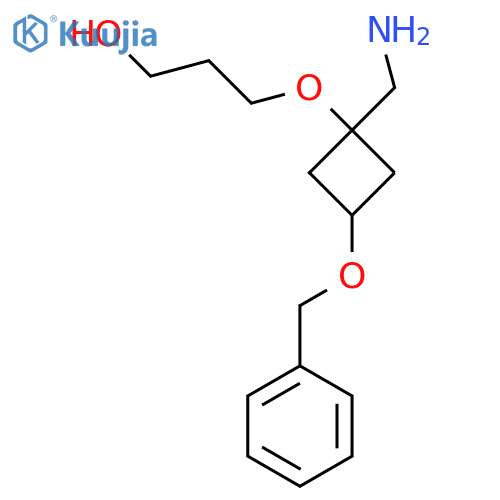3-1-(aminomethyl)-3-(benzyloxy)cyclobutoxypropan-1-ol structure
