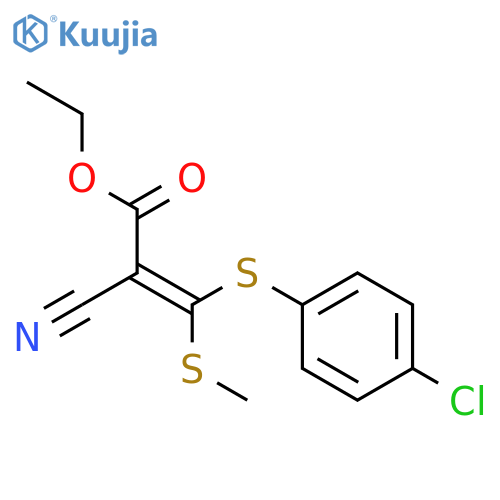2-Propenoic acid,3-[(4-chlorophenyl)thio]-2-cyano-3-(methylthio)-, ethyl ester, (2E)- structure