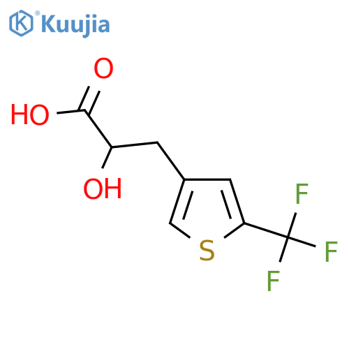 2-hydroxy-3-5-(trifluoromethyl)thiophen-3-ylpropanoic acid structure