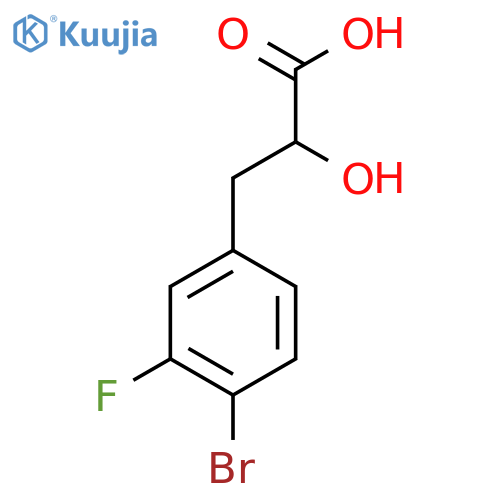 3-(4-bromo-3-fluorophenyl)-2-hydroxypropanoic acid structure