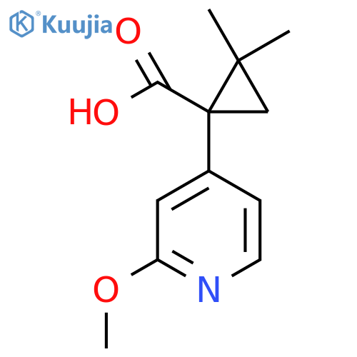 1-(2-Methoxypyridin-4-yl)-2,2-dimethylcyclopropane-1-carboxylic acid structure