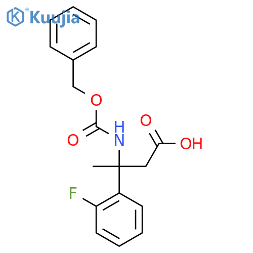 3-{(benzyloxy)carbonylamino}-3-(2-fluorophenyl)butanoic acid structure