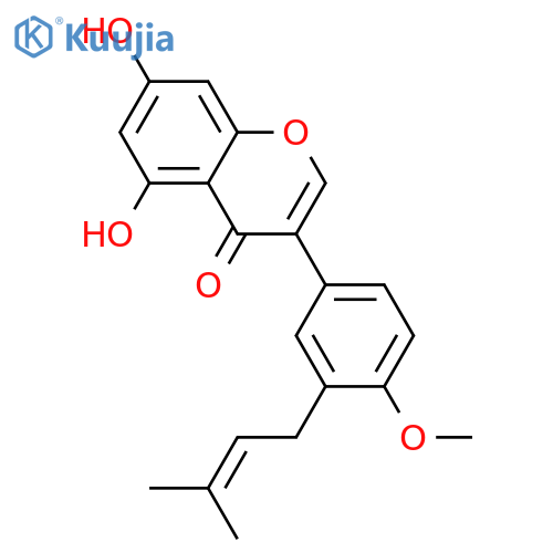 5,7-Dihydroxy-4'-methoxy-3'-prenylisoflavone structure