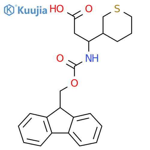 3-({(9H-fluoren-9-yl)methoxycarbonyl}amino)-3-(thian-3-yl)propanoic acid structure