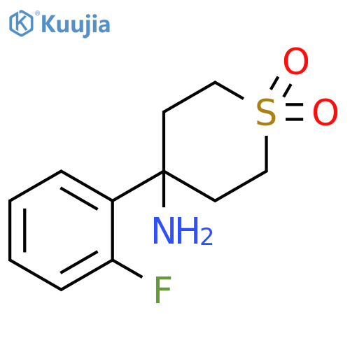 2H-Thiopyran-4-amine, 4-(2-fluorophenyl)tetrahydro-, 1,1-dioxide structure