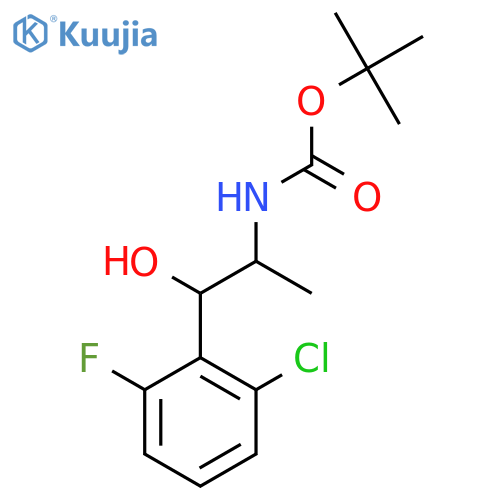tert-butyl N-1-(2-chloro-6-fluorophenyl)-1-hydroxypropan-2-ylcarbamate structure