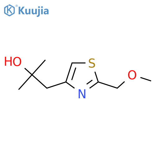 1-2-(methoxymethyl)-1,3-thiazol-4-yl-2-methylpropan-2-ol structure