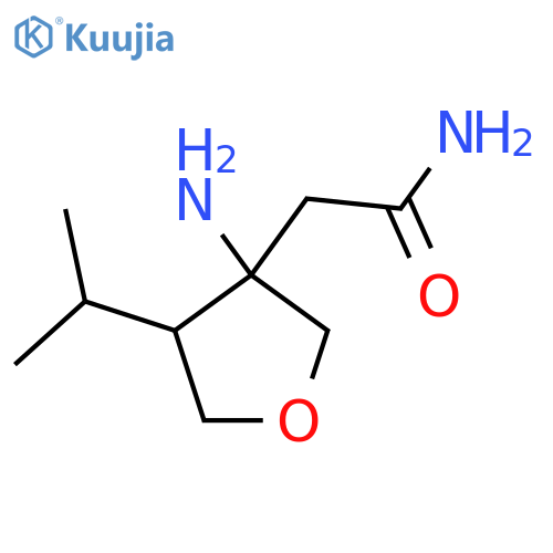 2-3-amino-4-(propan-2-yl)oxolan-3-ylacetamide structure