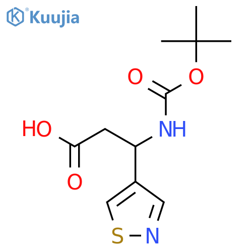 3-{(tert-butoxy)carbonylamino}-3-(1,2-thiazol-4-yl)propanoic acid structure