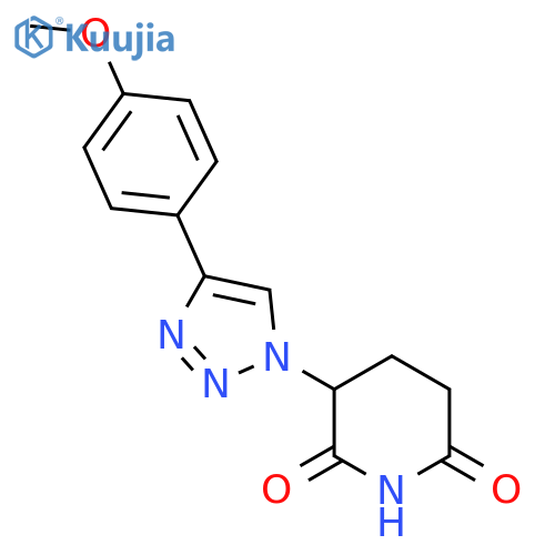 3-[4-(4-methoxyphenyl)-1H-1,2,3-triazol-1-yl]piperidine-2,6-dione structure