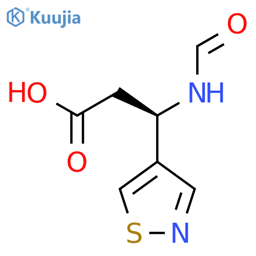 (3R)-3-formamido-3-(1,2-thiazol-4-yl)propanoic acid structure