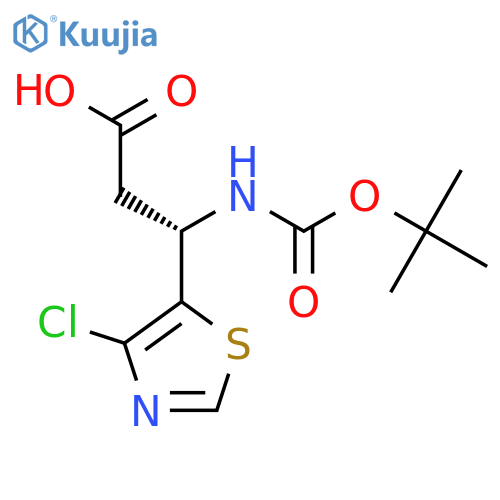 (3S)-3-{(tert-butoxy)carbonylamino}-3-(4-chloro-1,3-thiazol-5-yl)propanoic acid structure