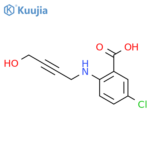 5-chloro-2-(4-hydroxybut-2-yn-1-yl)aminobenzoic acid structure