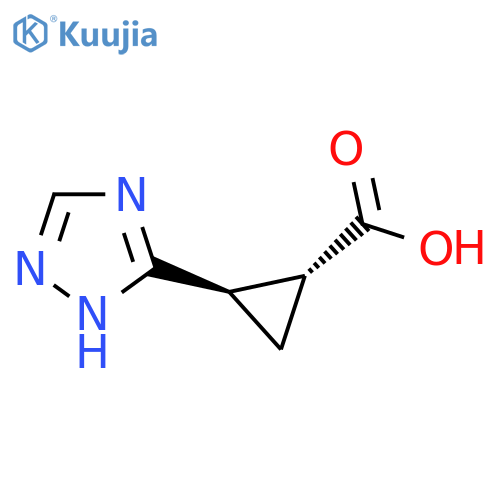 rac-(1R,2R)-2-(1H-1,2,4-triazol-3-yl)cyclopropane-1-carboxylic acid, trans structure