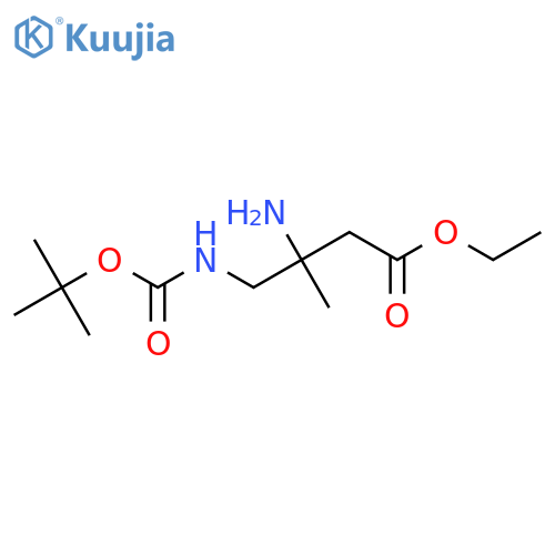 ethyl 3-amino-4-{(tert-butoxy)carbonylamino}-3-methylbutanoate structure