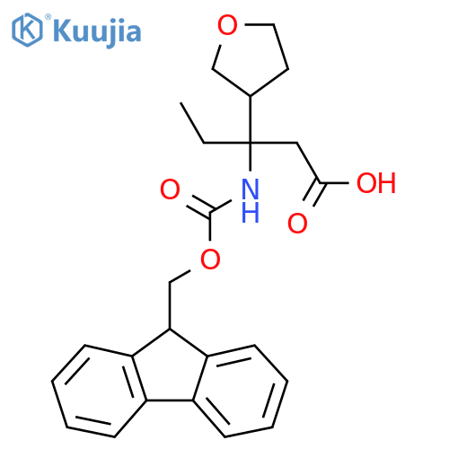 3-({(9H-fluoren-9-yl)methoxycarbonyl}amino)-3-(oxolan-3-yl)pentanoic acid structure