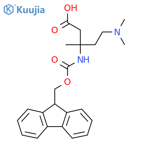 5-(dimethylamino)-3-({(9H-fluoren-9-yl)methoxycarbonyl}amino)-3-methylpentanoic acid structure