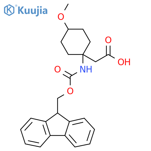 2-1-({(9H-fluoren-9-yl)methoxycarbonyl}amino)-4-methoxycyclohexylacetic acid structure