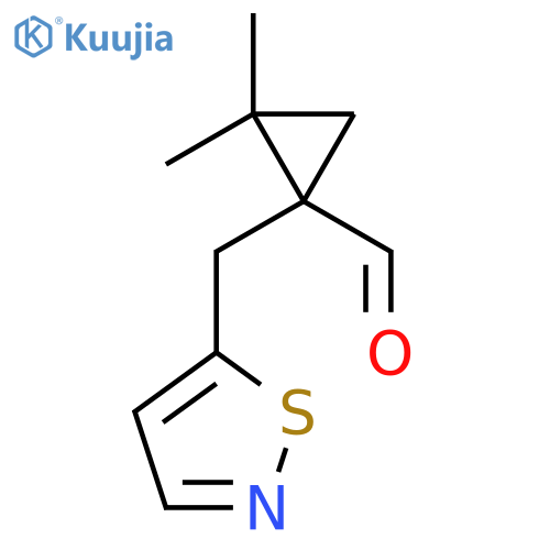 2,2-dimethyl-1-(1,2-thiazol-5-yl)methylcyclopropane-1-carbaldehyde structure