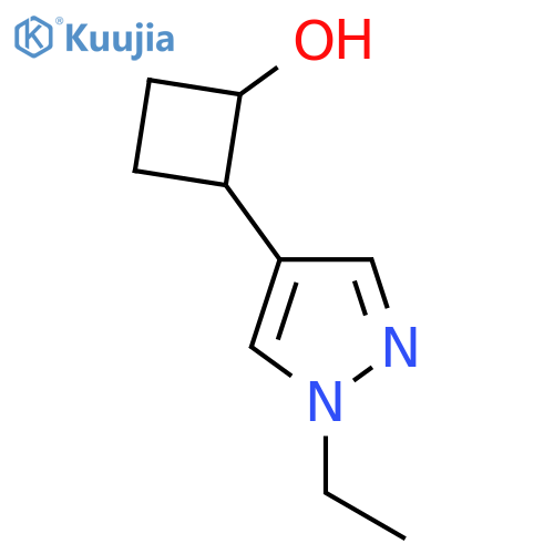 2-(1-ethyl-1H-pyrazol-4-yl)cyclobutan-1-ol structure