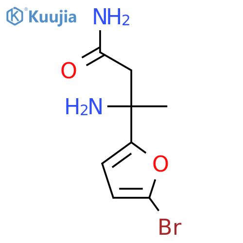 3-amino-3-(5-bromofuran-2-yl)butanamide structure