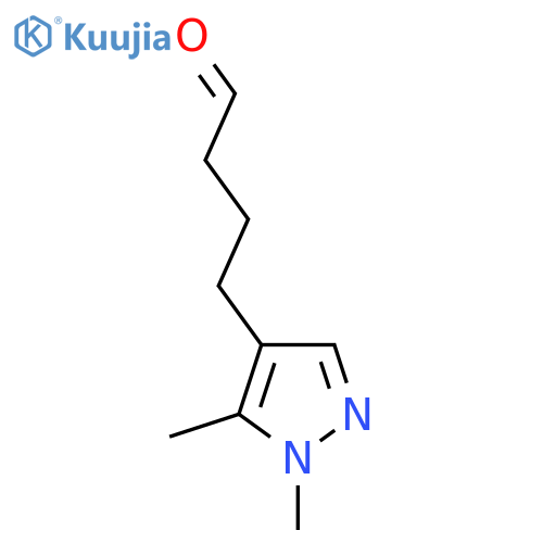 4-(1,5-dimethyl-1H-pyrazol-4-yl)butanal structure