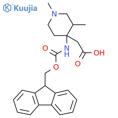 2-4-({(9H-fluoren-9-yl)methoxycarbonyl}amino)-1,3-dimethylpiperidin-4-ylacetic acid structure