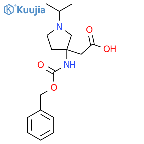 2-(3-{(benzyloxy)carbonylamino}-1-(propan-2-yl)pyrrolidin-3-yl)acetic acid structure