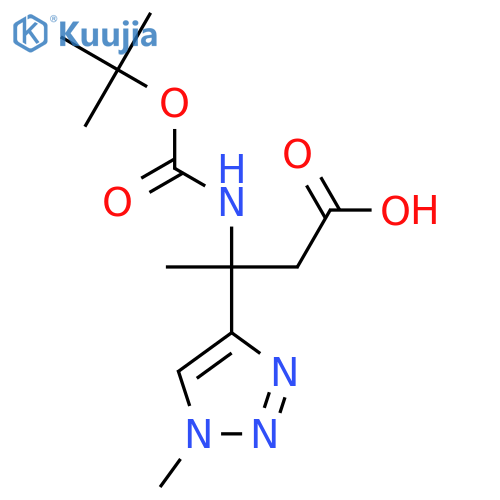 3-{(tert-butoxy)carbonylamino}-3-(1-methyl-1H-1,2,3-triazol-4-yl)butanoic acid structure