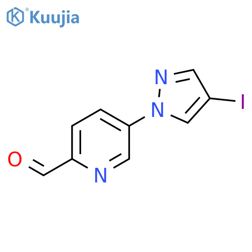 5-(4-iodo-1H-pyrazol-1-yl)pyridine-2-carbaldehyde structure