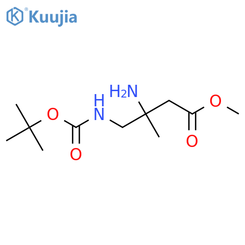 methyl 3-amino-4-{(tert-butoxy)carbonylamino}-3-methylbutanoate structure