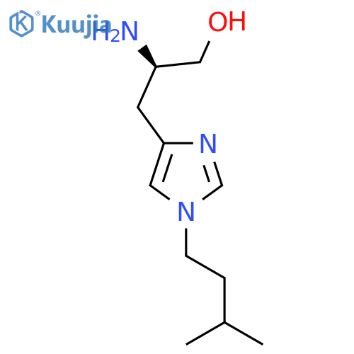 (2R)-2-amino-3-1-(3-methylbutyl)-1H-imidazol-4-ylpropan-1-ol structure