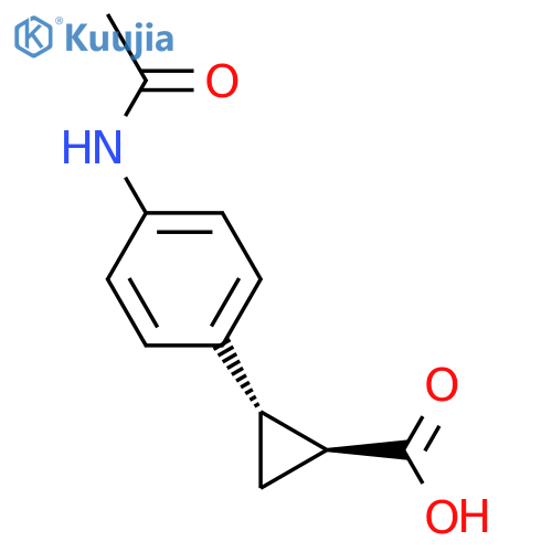 (1S,2S)-2-(4-acetamidophenyl)cyclopropane-1-carboxylic acid structure