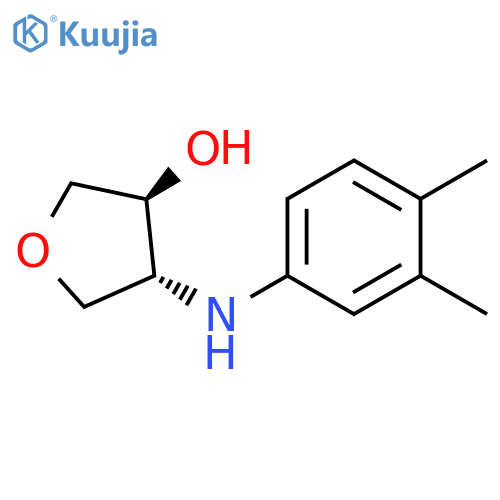 trans-4-[(3,4-dimethylphenyl)amino]oxolan-3-ol structure