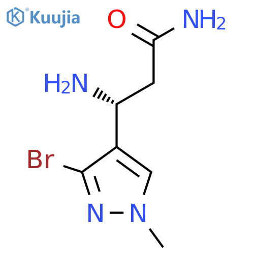 (3R)-3-amino-3-(3-bromo-1-methyl-1H-pyrazol-4-yl)propanamide structure