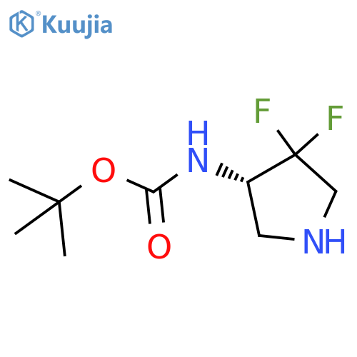 tert-butyl N-[(3S)-4,4-difluoropyrrolidin-3-yl]carbamate structure