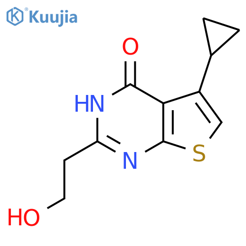 5-cyclopropyl-2-(2-hydroxyethyl)-3H,4H-thieno2,3-dpyrimidin-4-one structure