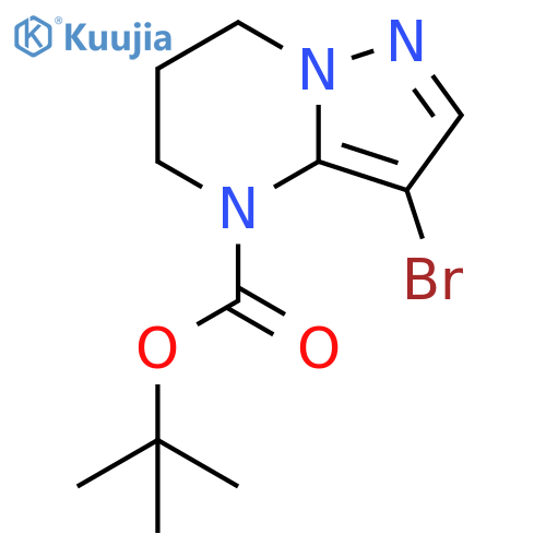 Pyrazolo[1,5-a]pyrimidine-4(5H)-carboxylic acid, 3-bromo-6,7-dihydro-, 1,1-dimethylethyl ester structure