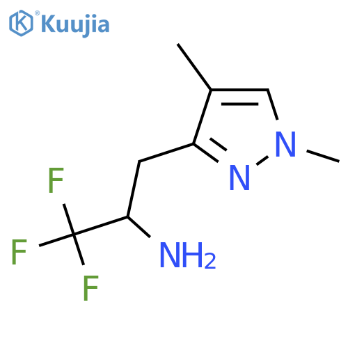 3-(1,4-dimethyl-1H-pyrazol-3-yl)-1,1,1-trifluoropropan-2-amine structure