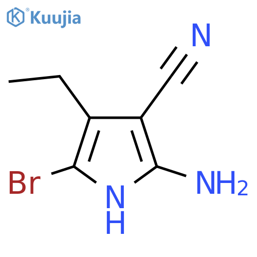 2-amino-5-bromo-4-ethyl-1H-pyrrole-3-carbonitrile structure