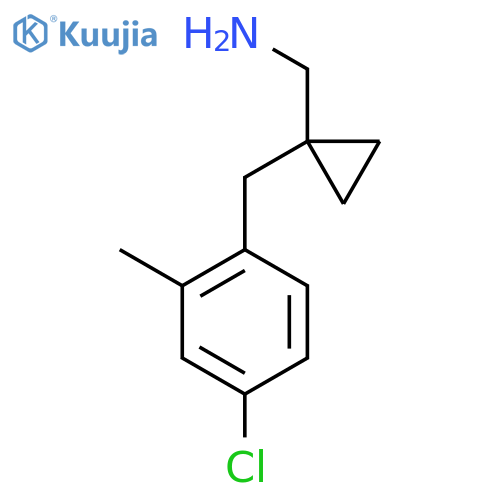 {1-(4-chloro-2-methylphenyl)methylcyclopropyl}methanamine structure