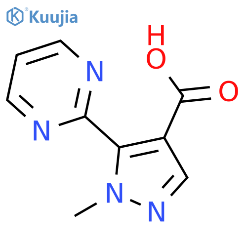 1-methyl-5-(pyrimidin-2-yl)-1H-pyrazole-4-carboxylic acid structure