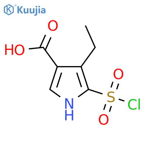 5-(chlorosulfonyl)-4-ethyl-1H-pyrrole-3-carboxylic acid structure
