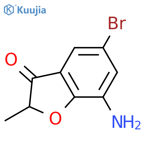 7-amino-5-bromo-2-methyl-2,3-dihydro-1-benzofuran-3-one structure