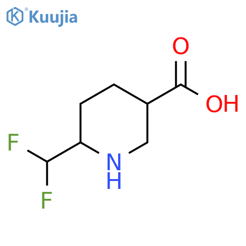 6-(difluoromethyl)piperidine-3-carboxylic acid structure